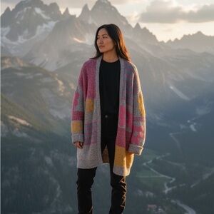 Sincerely Jules Pink and Gray Cardigan